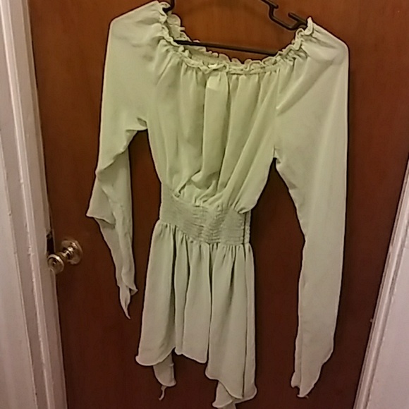 Elegant blouse lime green - Picture 4 of 4